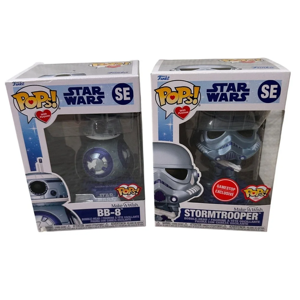 Funko Pop Star Wars Make A Wish BB-8 Stormtrooper Metallic GameStop Exclusive - Picture 1 of 15